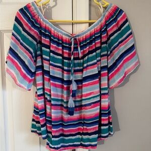 Lilly Pulitzer Multicolor Striped Off-Shoulder Top